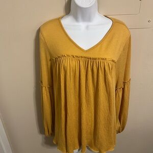 Indigo Thread-Mustard Yellow Women's Boho Top